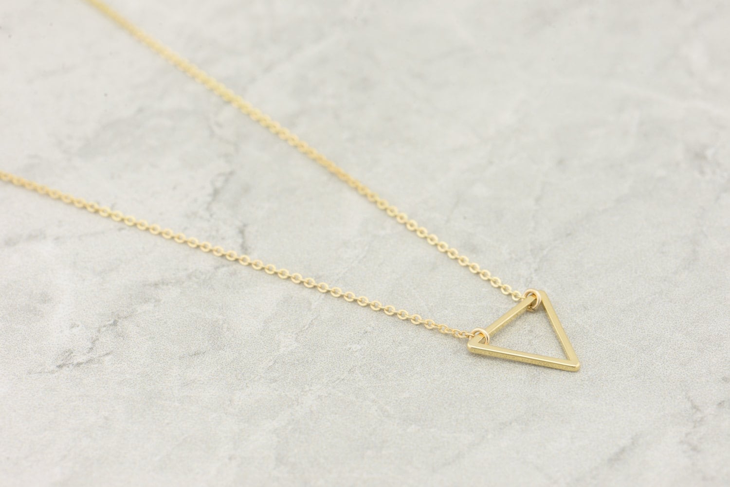 Gold Triangle Pendant Necklace