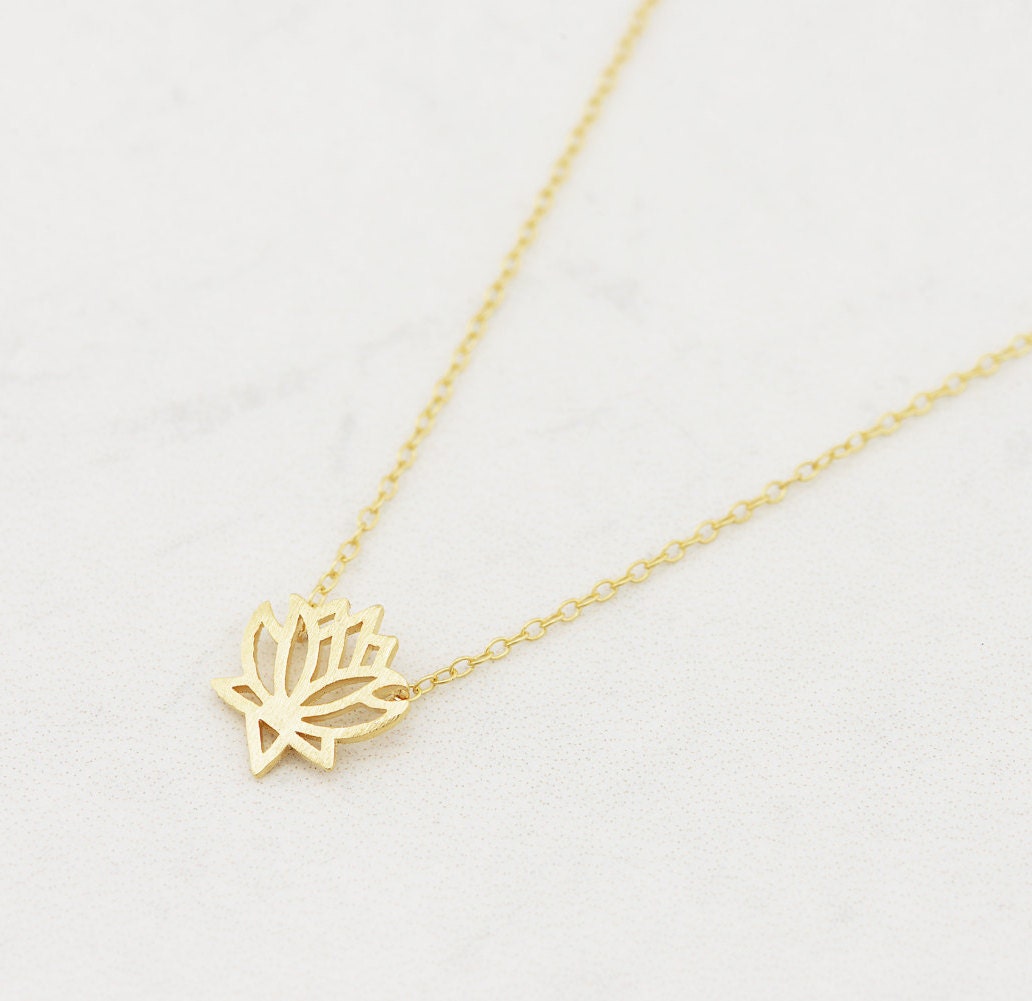 Openwork Lotus Pendant Necklace