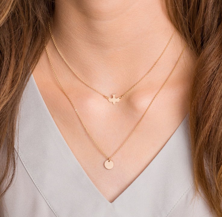 Flying Silhouette Bird Necklace