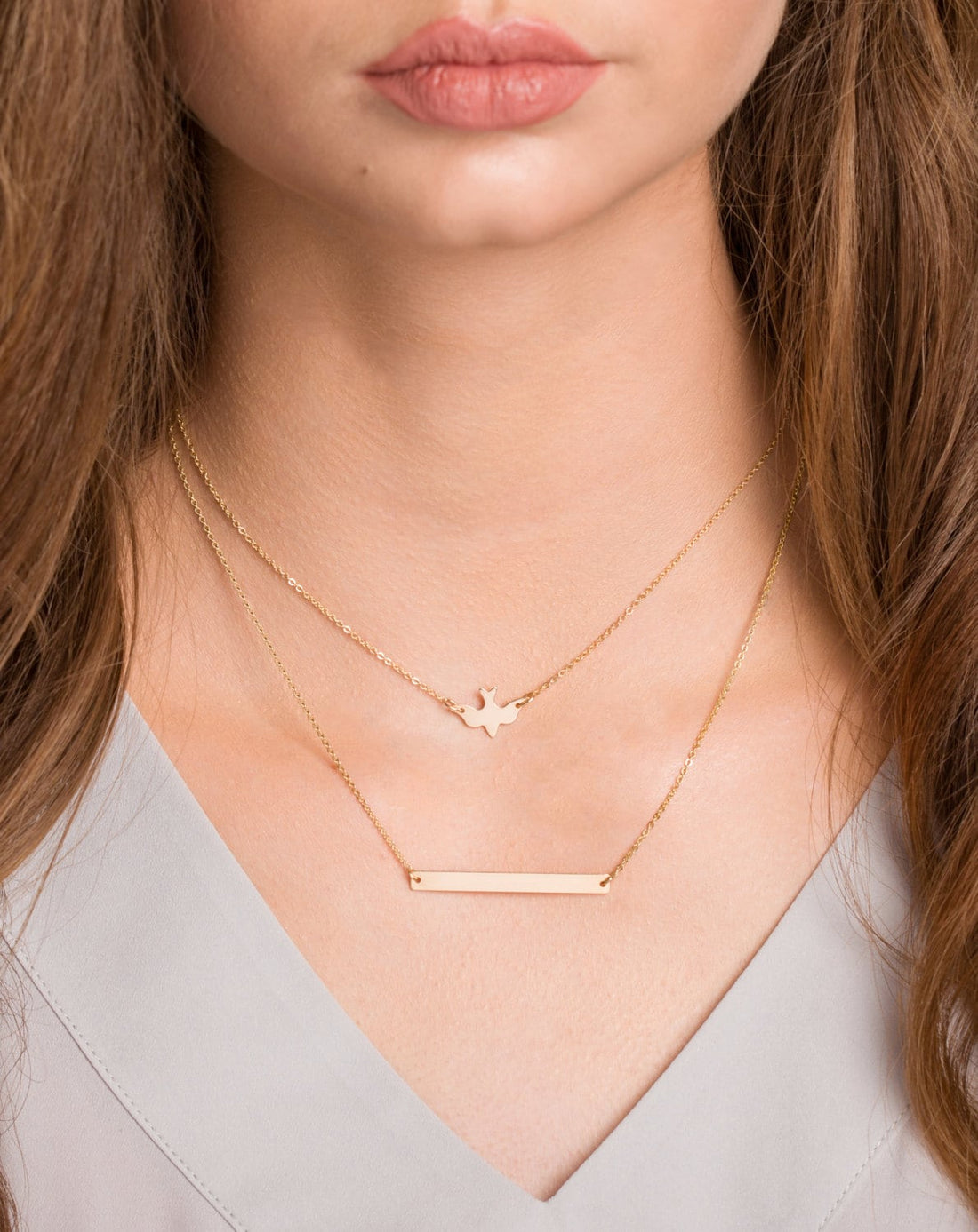 Flying Silhouette Bird Necklace