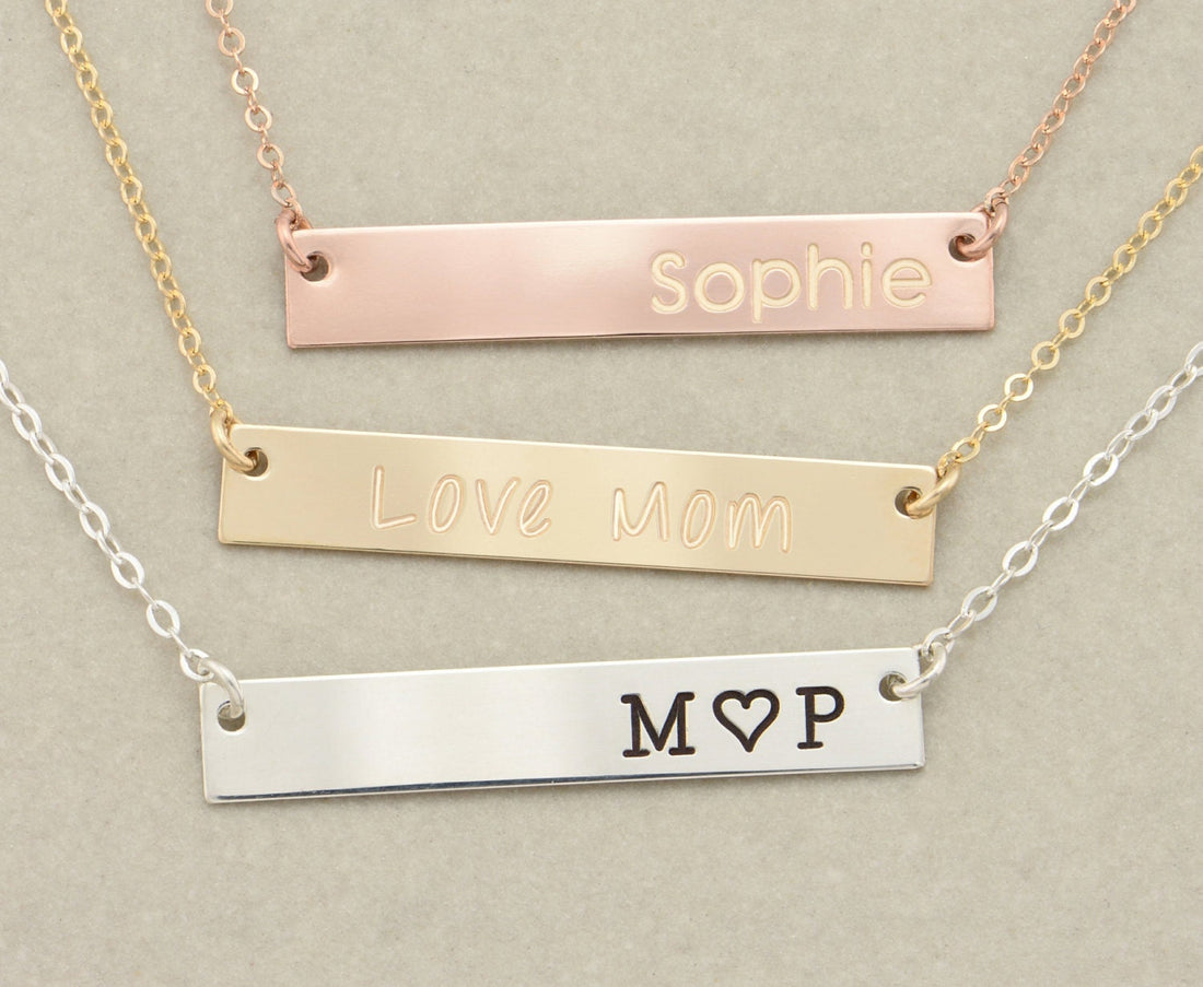 Engraved Nameplate Bar Pendant