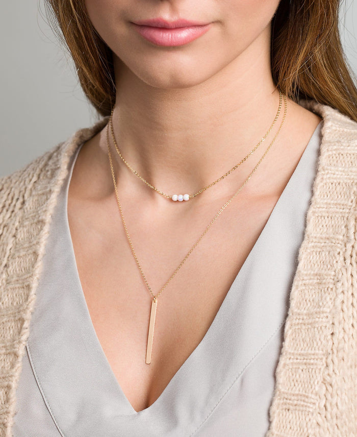 Gemstone Bar Necklace