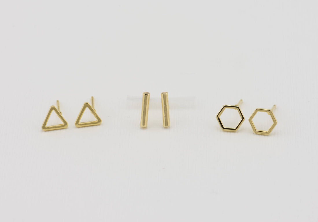 Geometric Stud Earrings Set