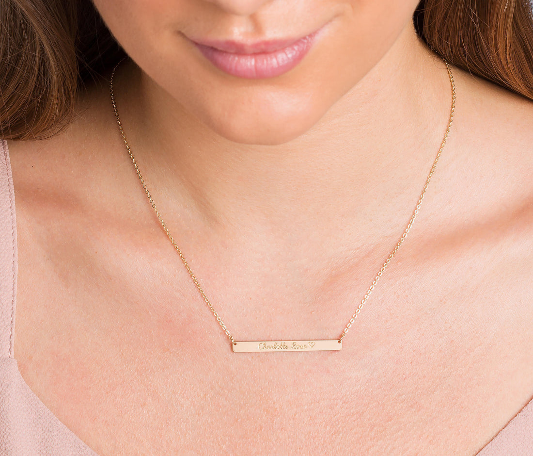 Engraved Name Bar Necklace