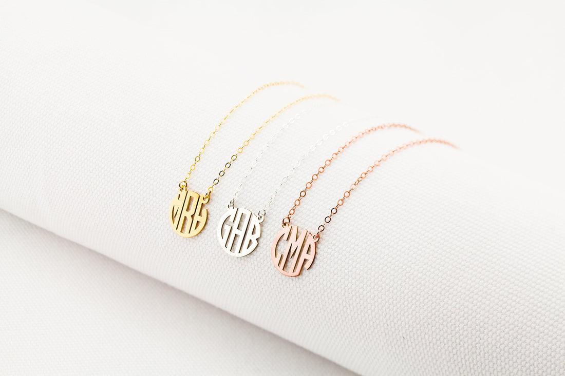 Circle Monogram Pendant Necklace