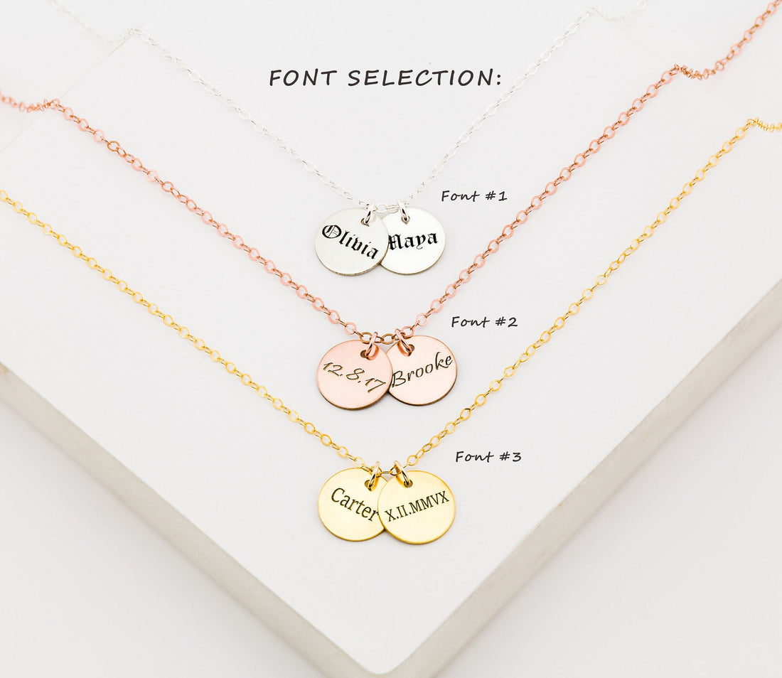 Engraved Disc Necklace