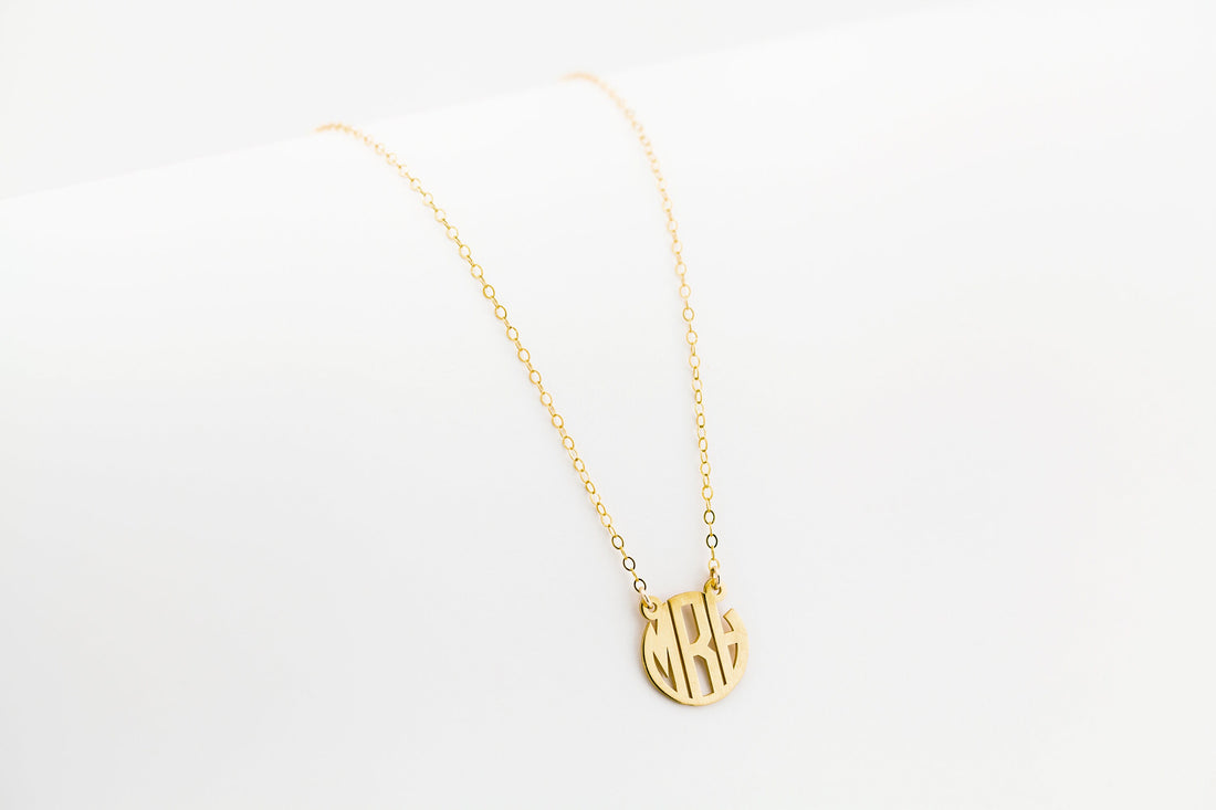 Circle Monogram Pendant Necklace