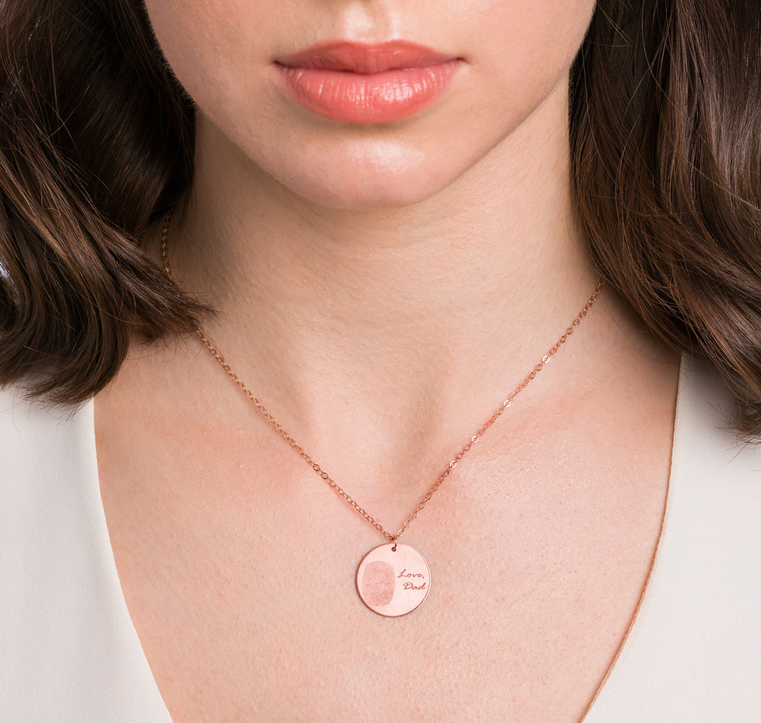 Memorial Engraved Disc Necklace