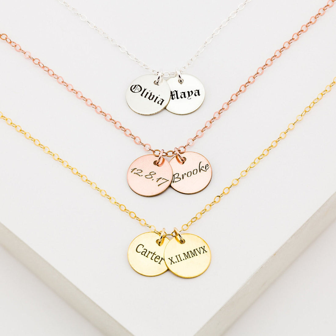 Engraved Disc Necklace