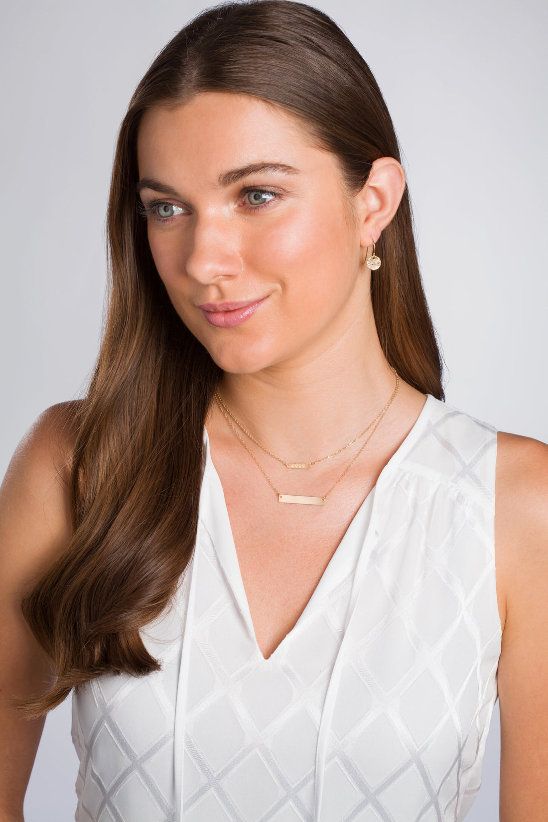 Hammered Disc Drop Earrings