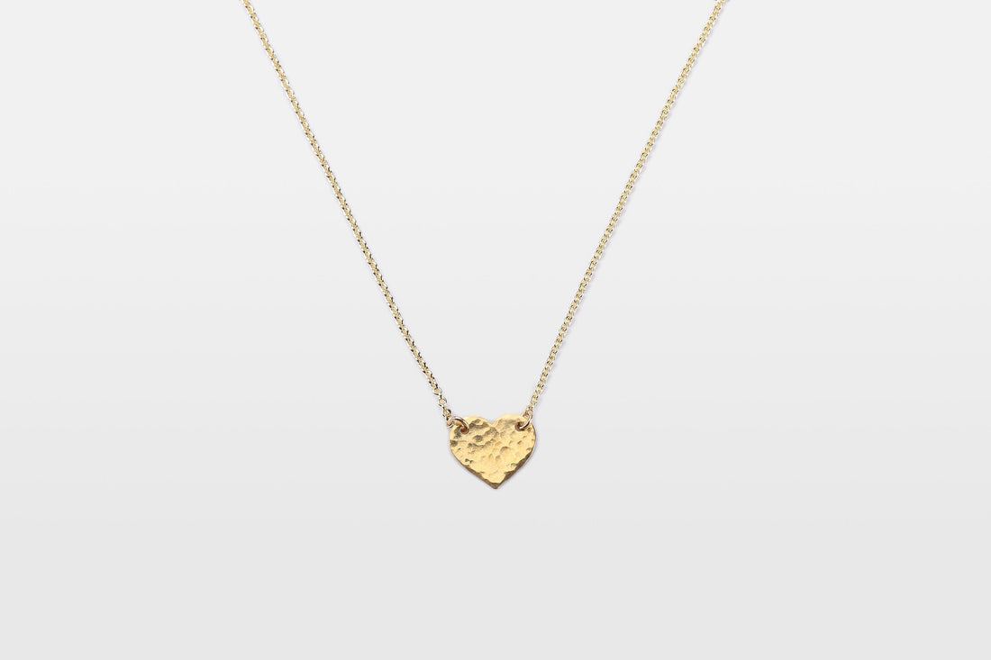 Hammered Heart Pendant Necklace