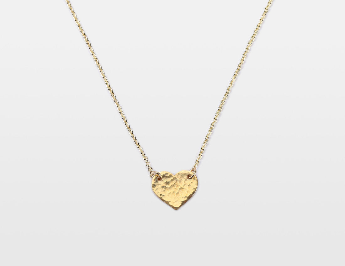 Hammered Heart Pendant Necklace