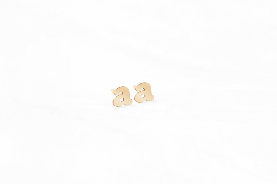 Initial Stud Earrings