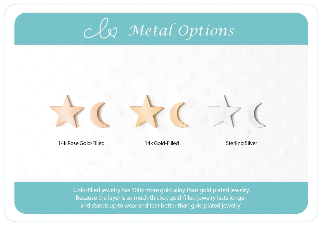 Moon Charm Stud Earrings