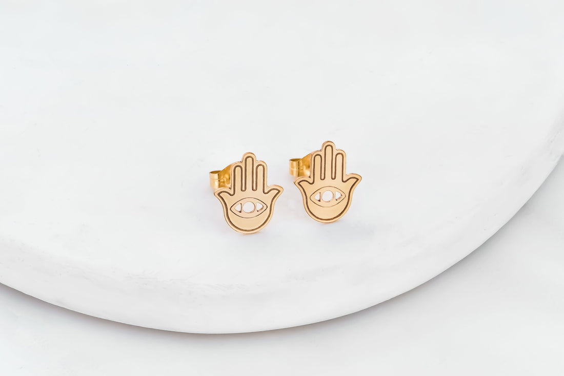 Hamsa Hand Stud Earrings