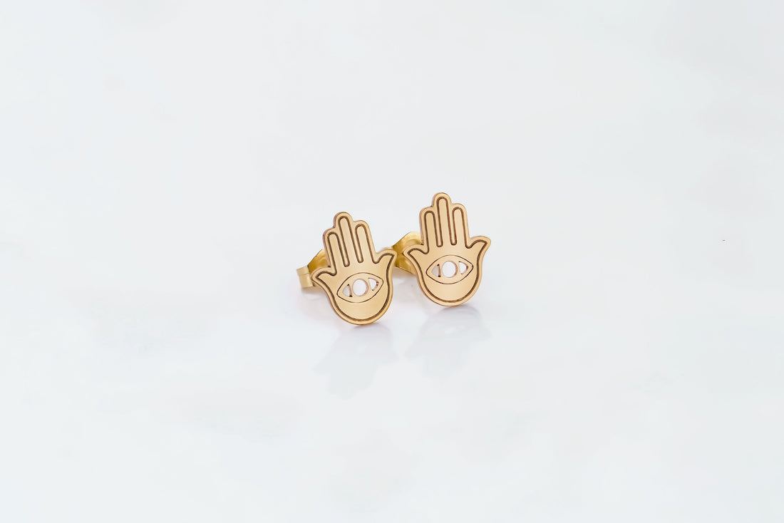 Hamsa Hand Stud Earrings