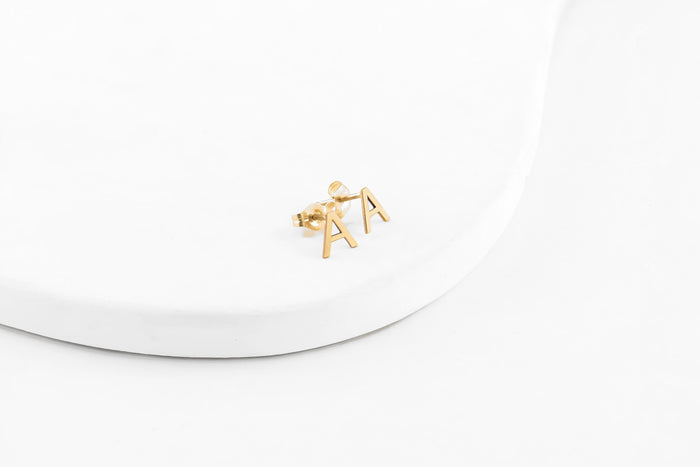 Initial Stud Earrings