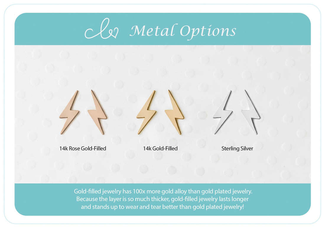 Lightning Bolt Stud Earrings