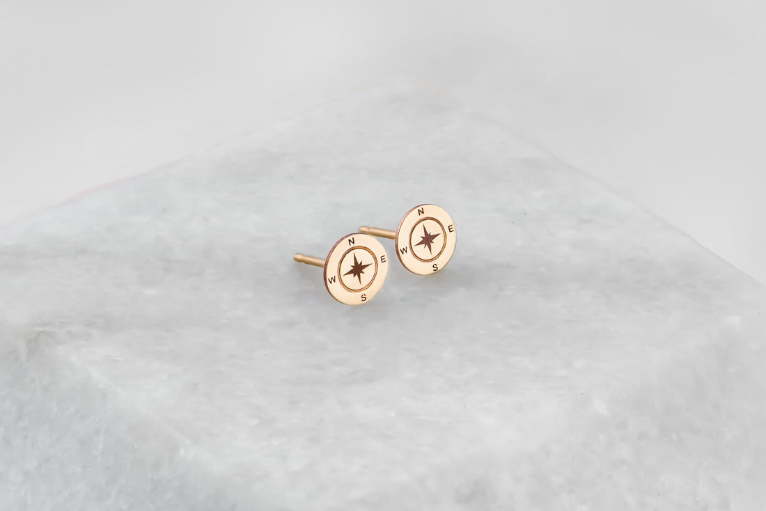 Compass Stud Earrings
