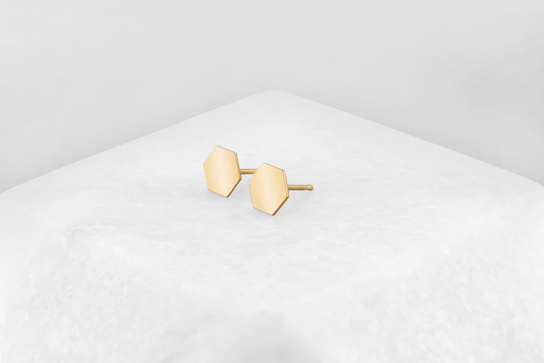 Hexagon Stud Earrings