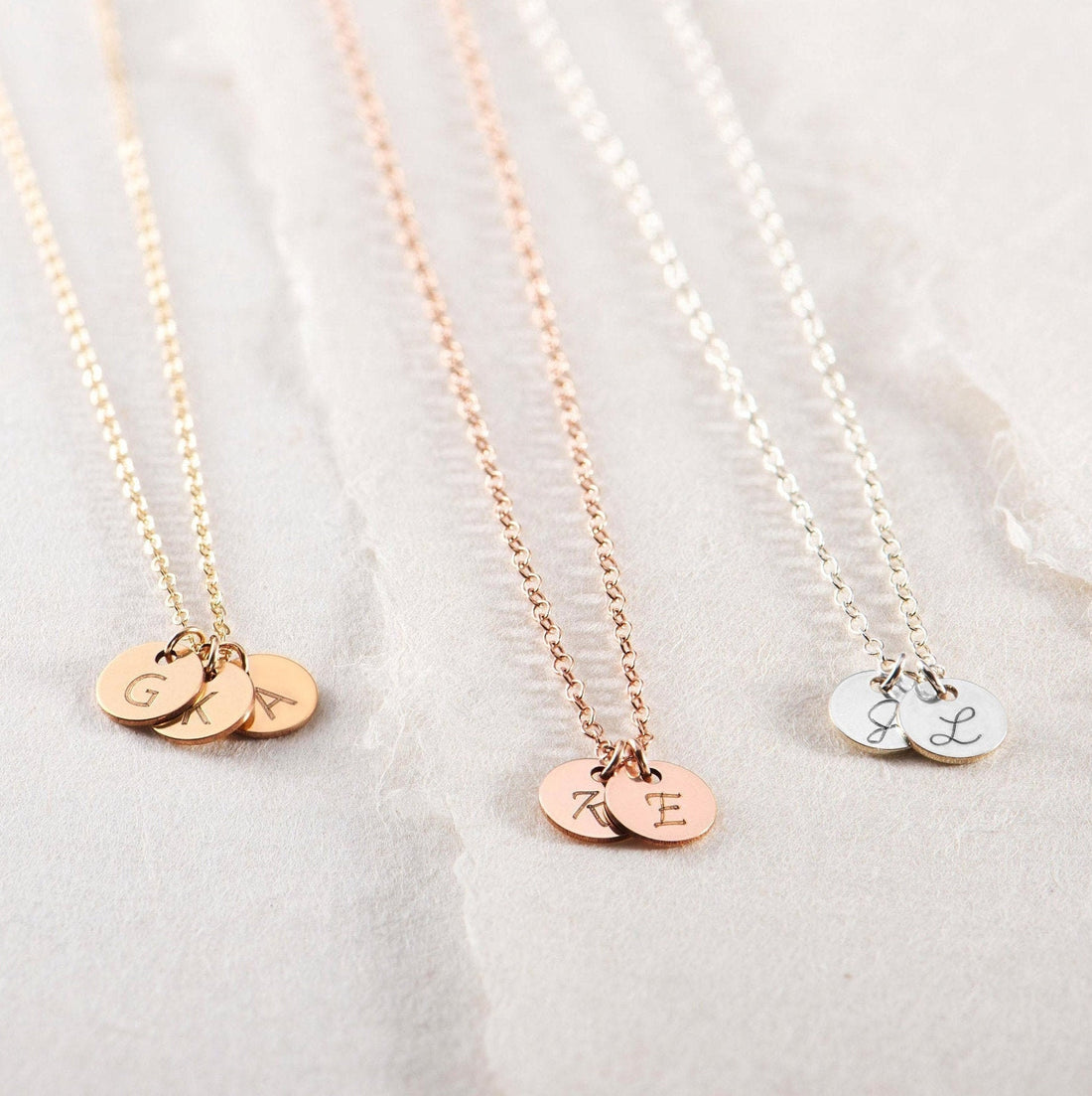 Initial Disc Pendant Necklace
