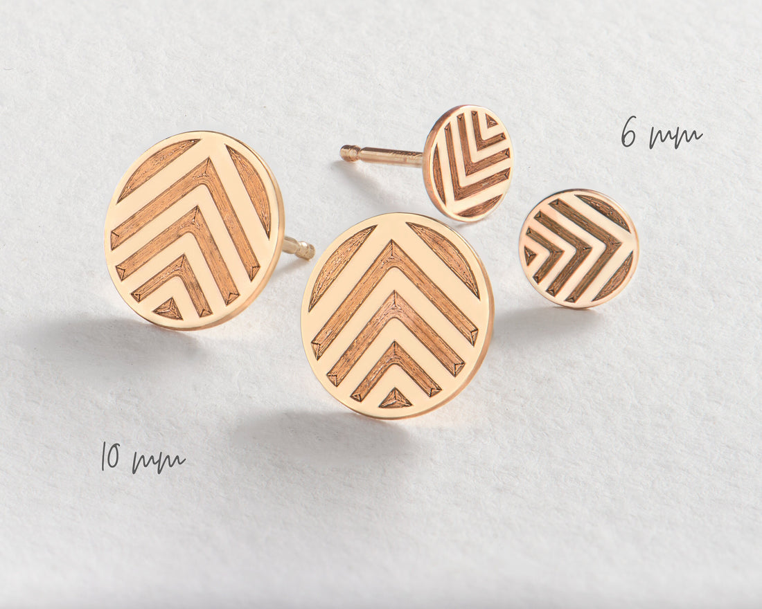 Chevron Earrings 6mm