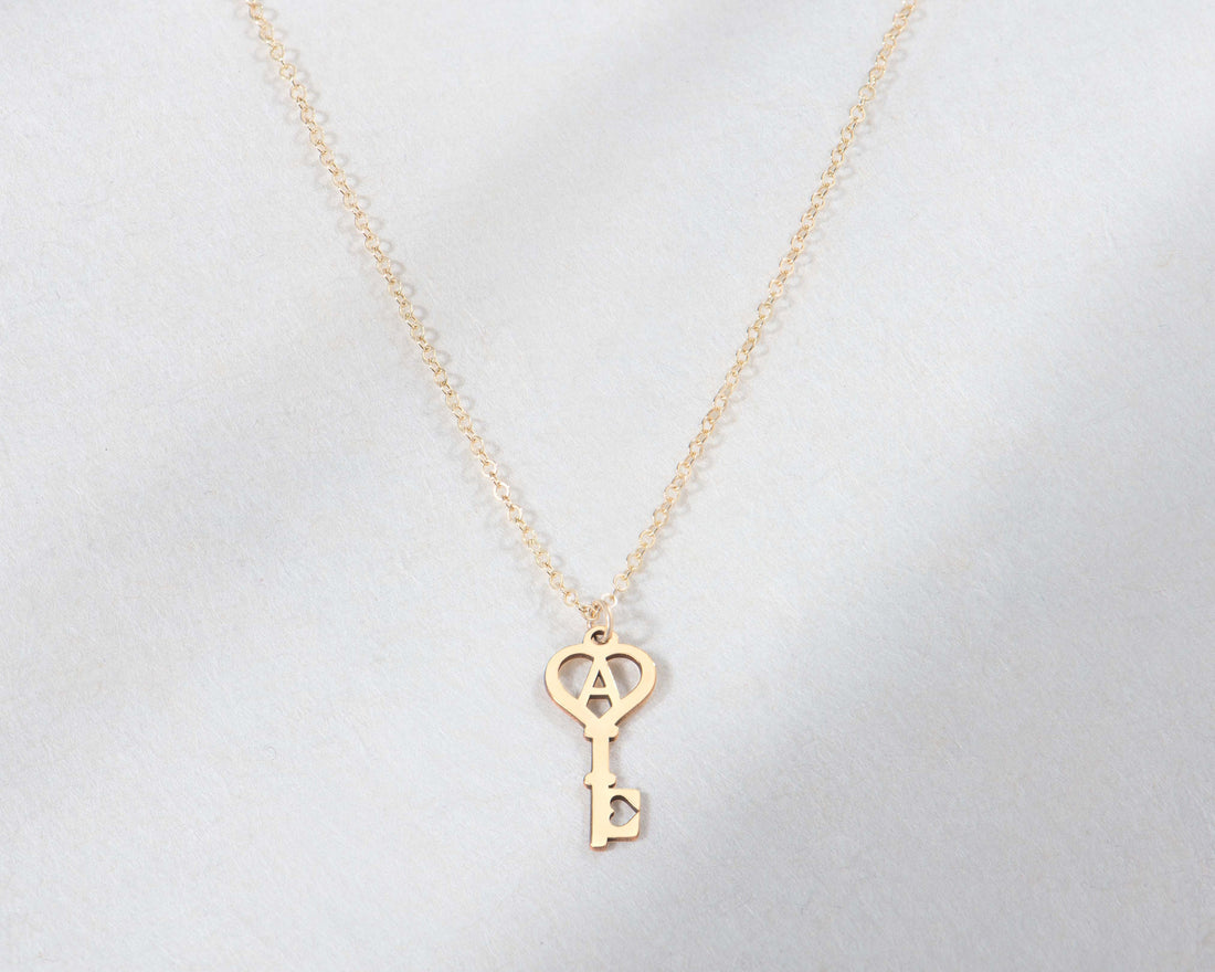 Initial Key Necklace