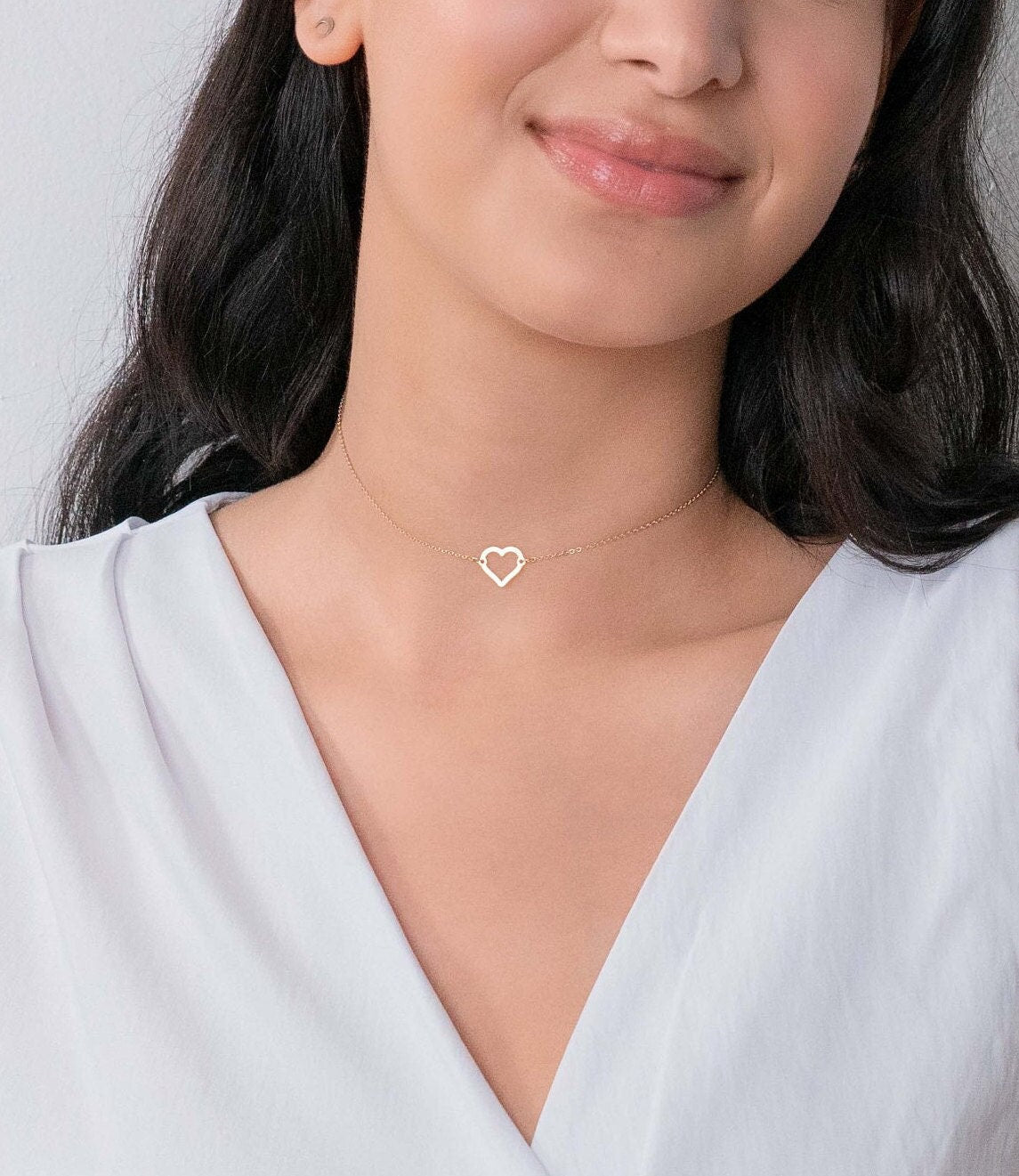 Open Heart Pendant Necklace