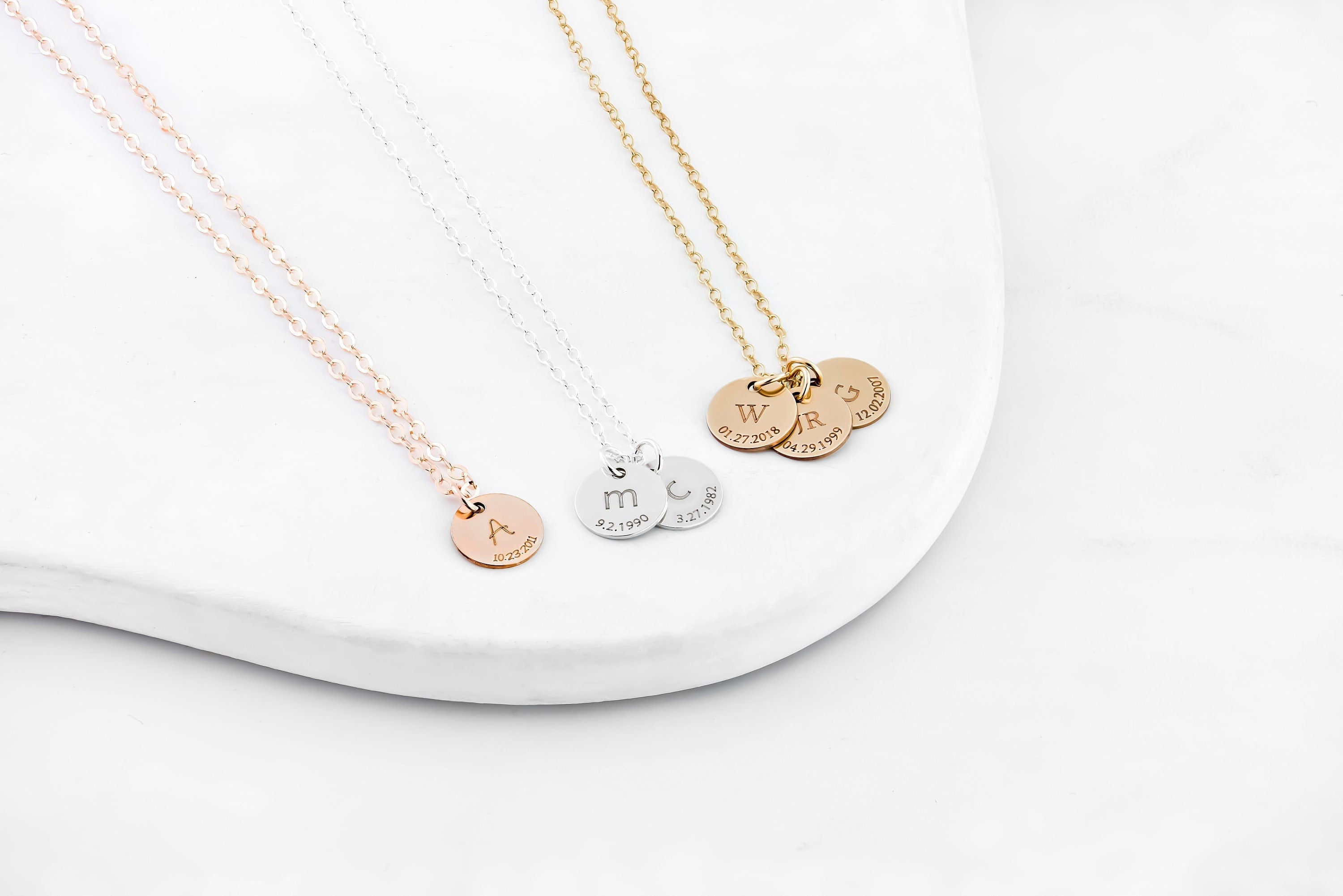 Gold Initial Disc Pendant