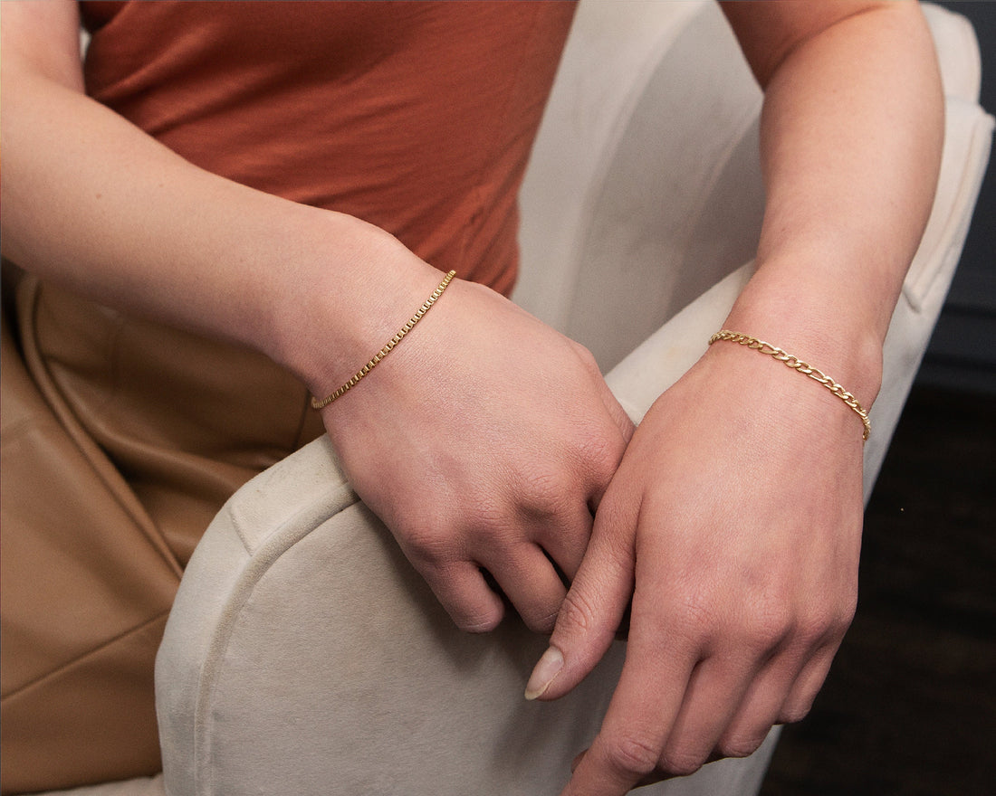 Gold Figaro Chain Bracelet