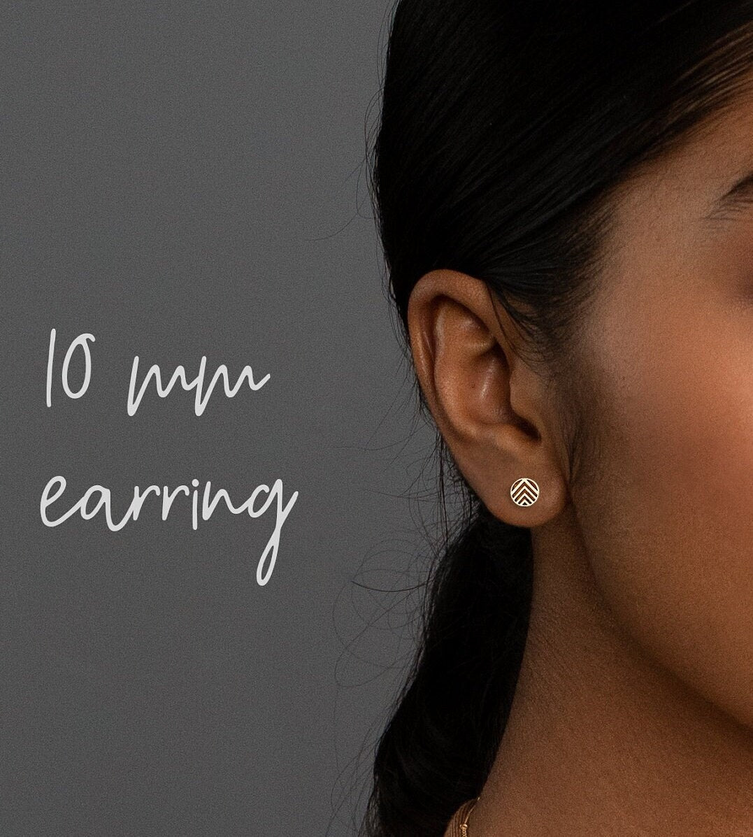 Chevron Stud Earrings 6mm
