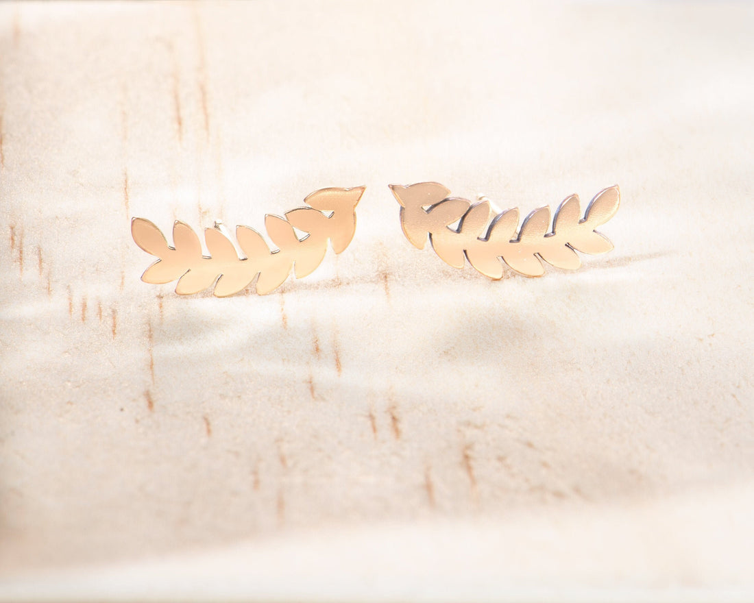 Leaf Sprig Drop Earrings