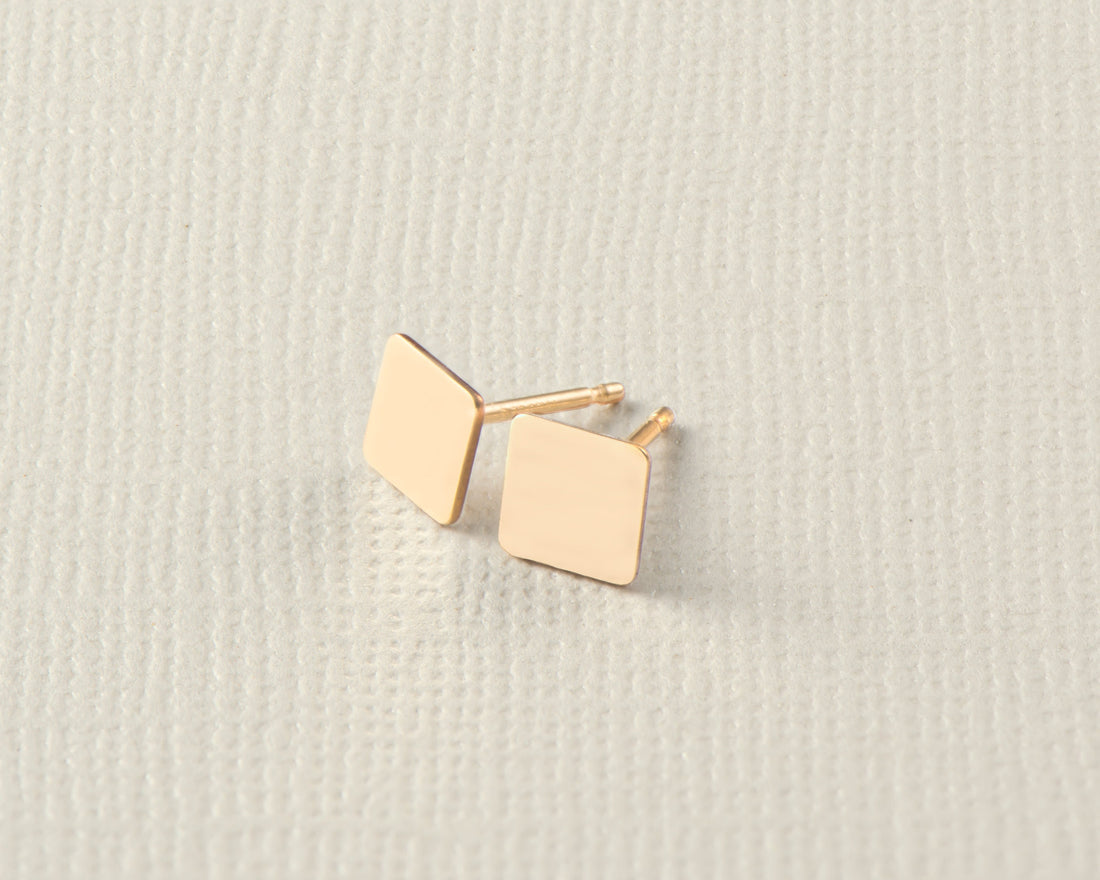 Square Earrings Gold