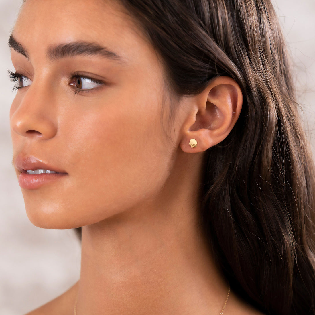 Cupcake Charm Stud Earrings