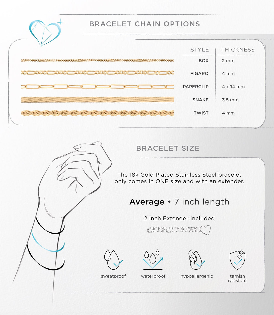 Gold Figaro Chain Bracelet