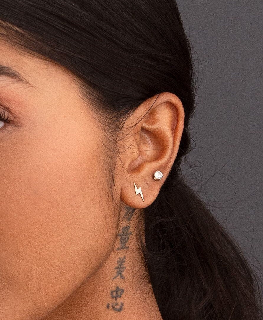 Lightning Bolt Stud Earrings