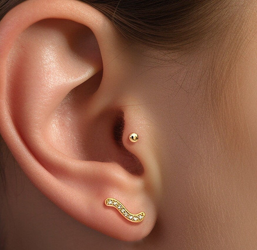 Flat Ball Stud Earrings