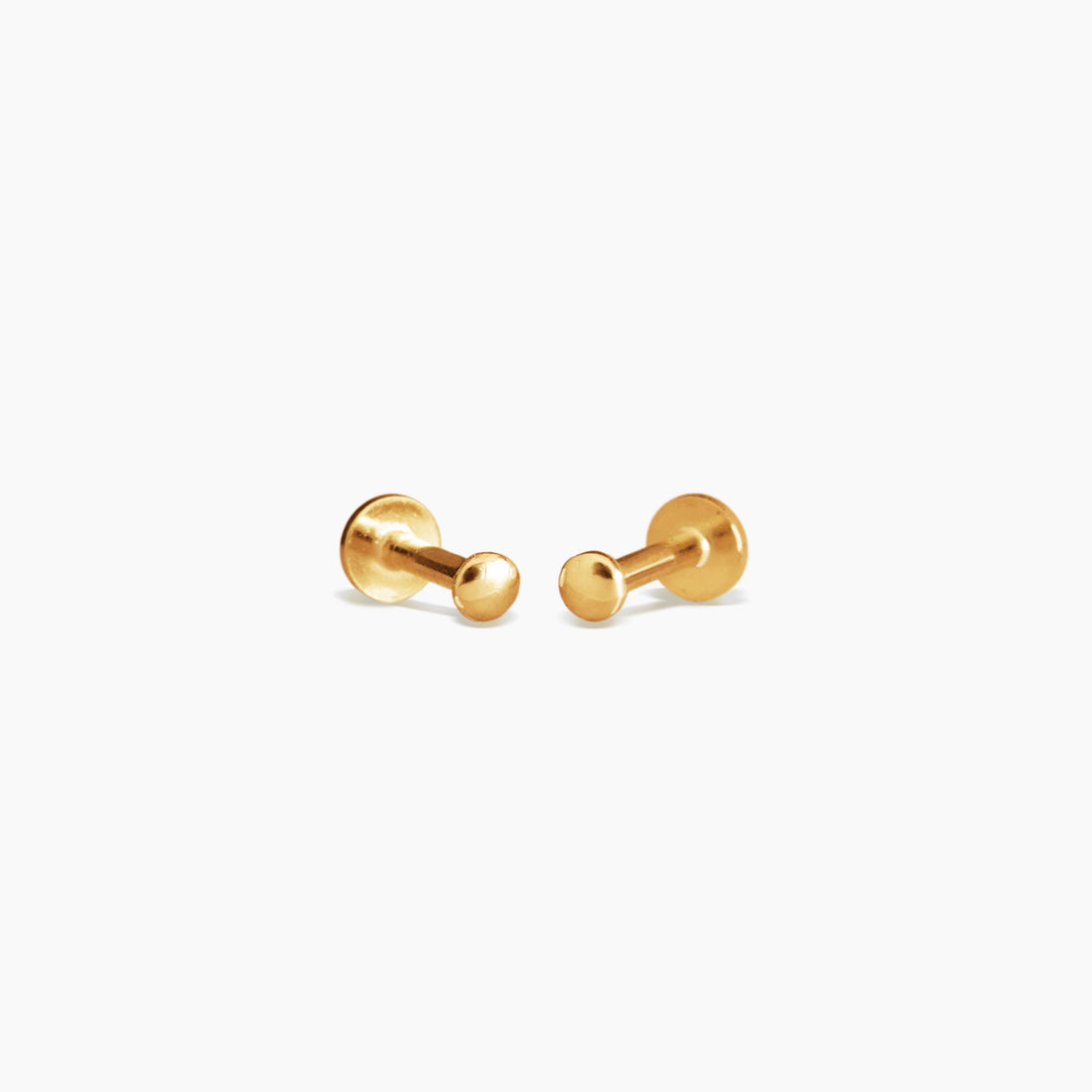 Flat Ball Stud Earrings