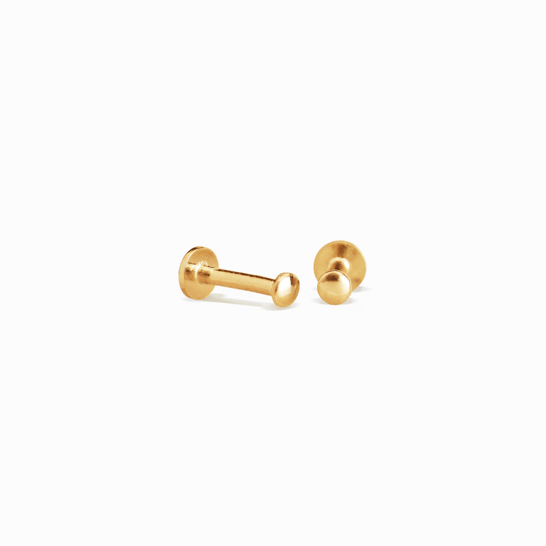 Flat Ball Stud Earrings