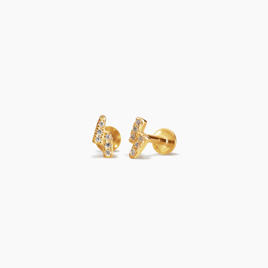 Tiny Lightning CZ Stud Earrings