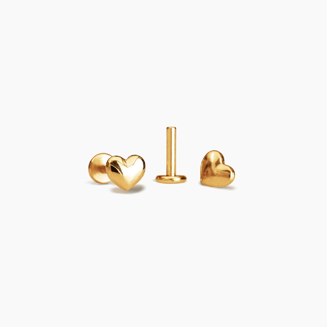Gold Heart Stud Earrings