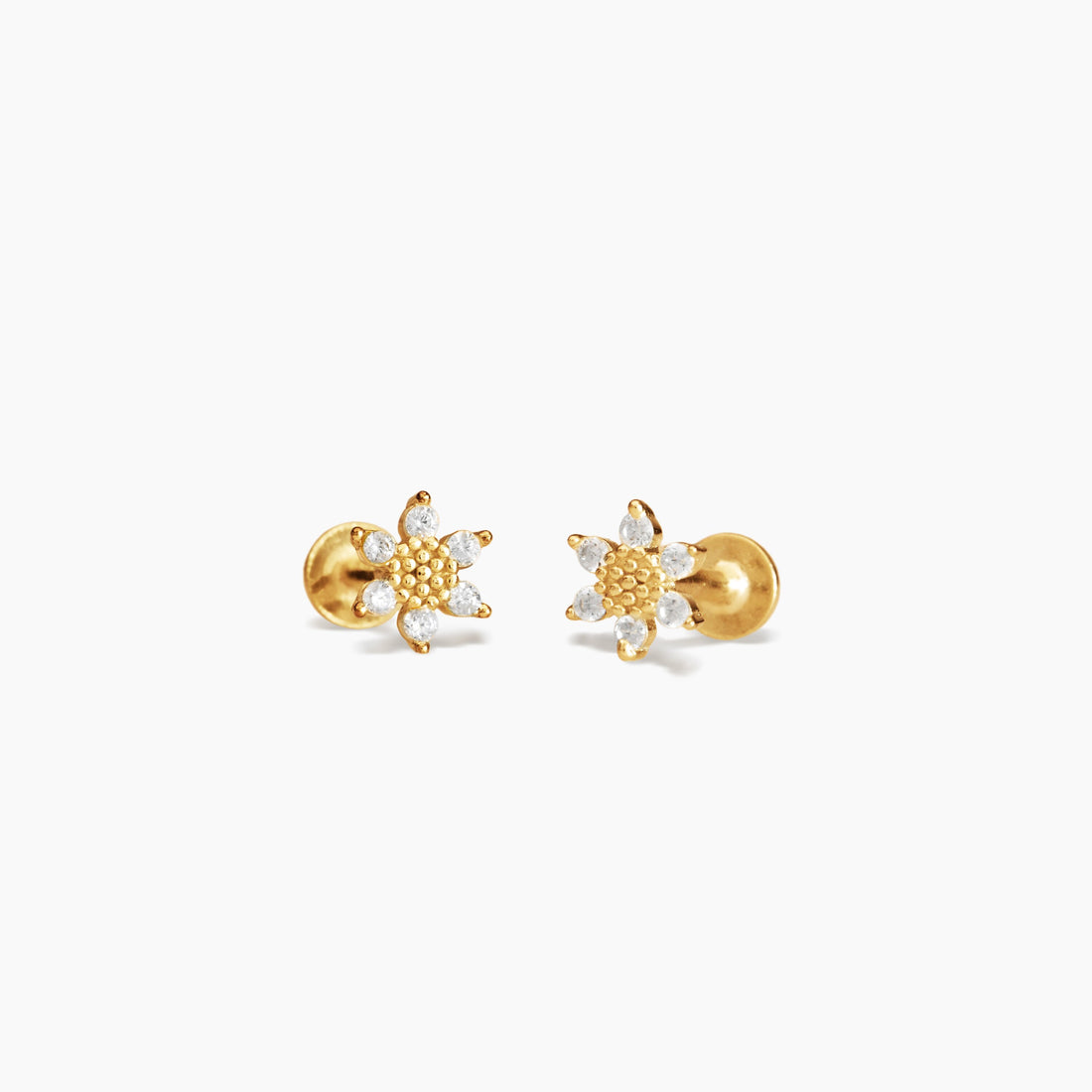 Daisy Flower Charm Stud Earrings