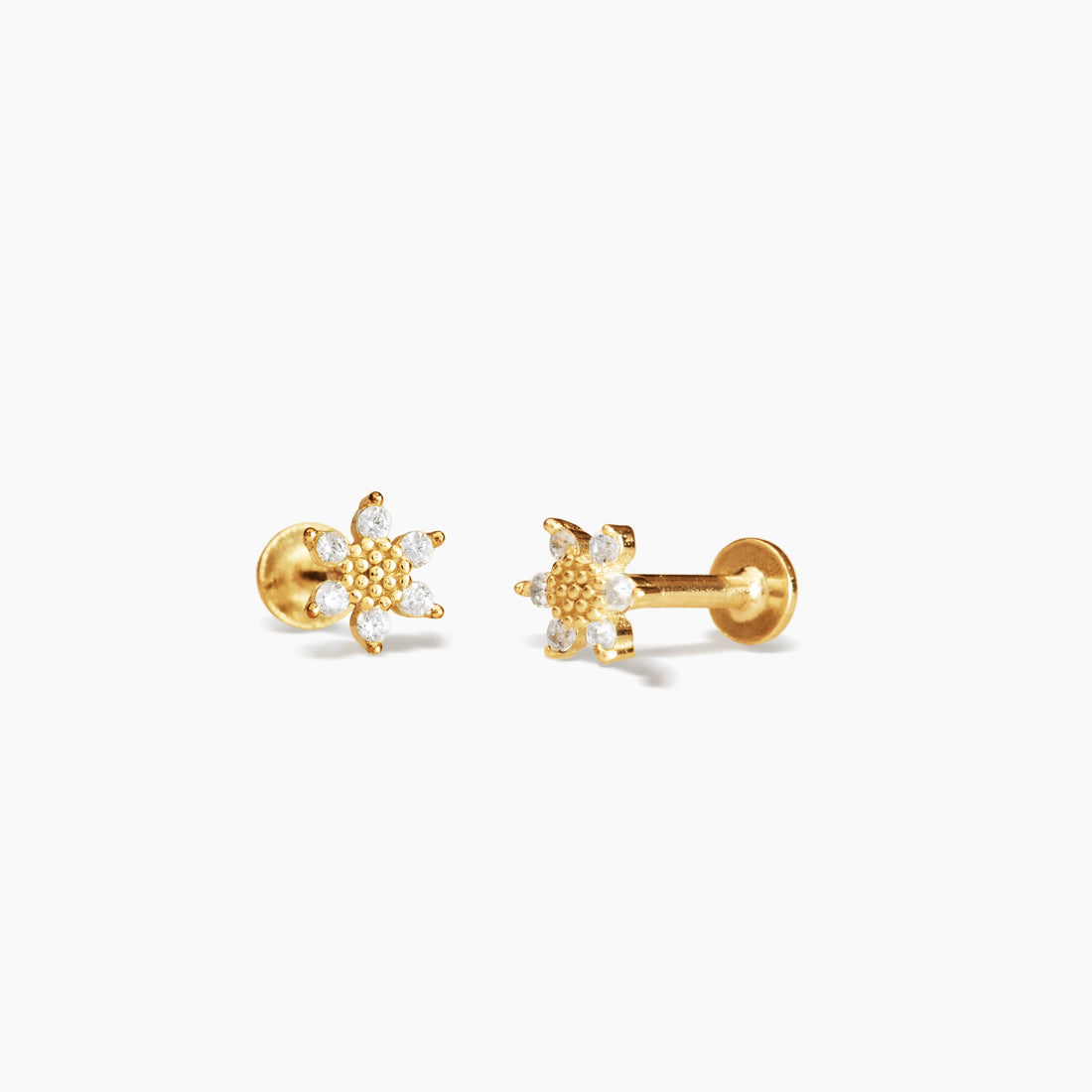 Daisy Flower Charm Stud Earrings
