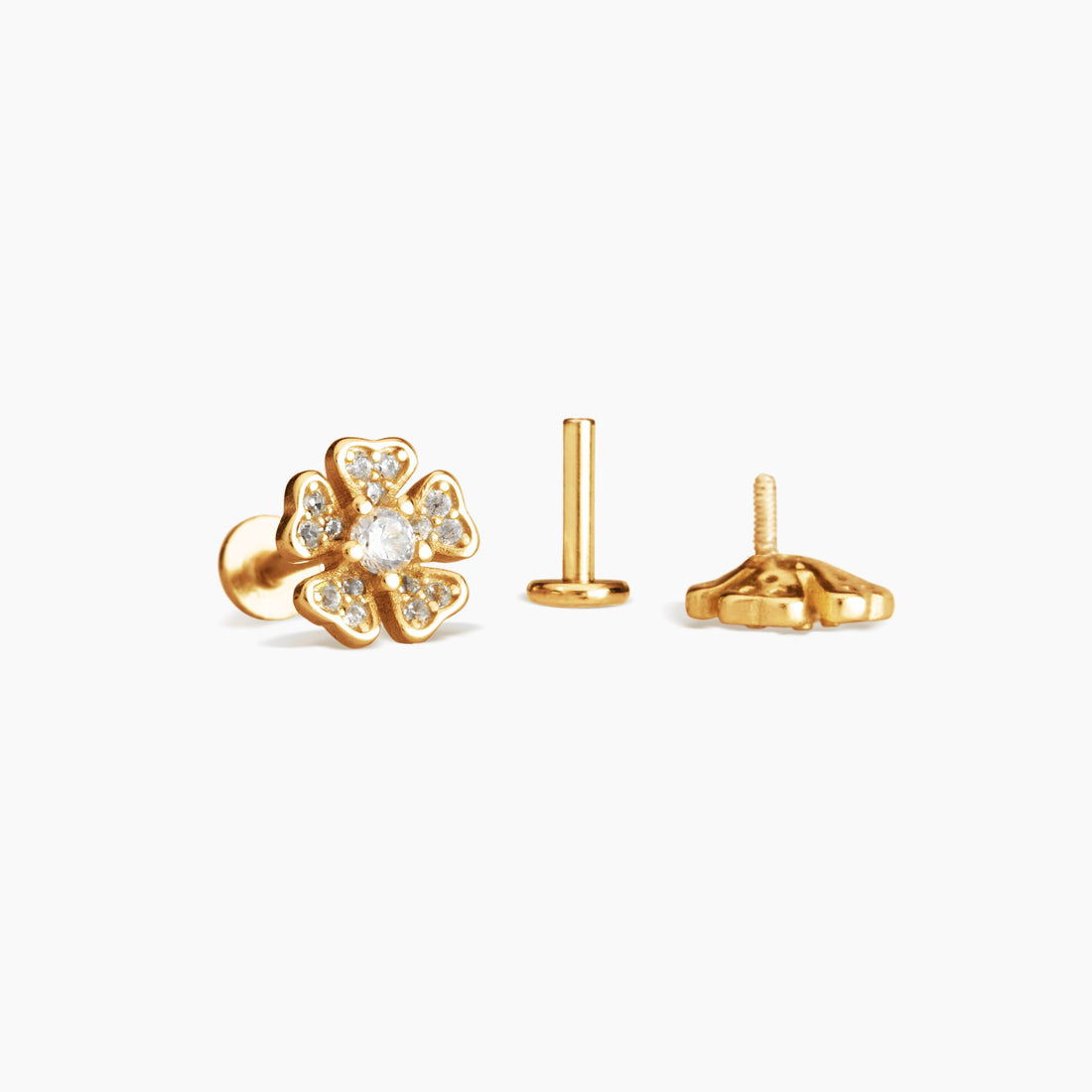 Sakura Flower CZ Stud Earrings