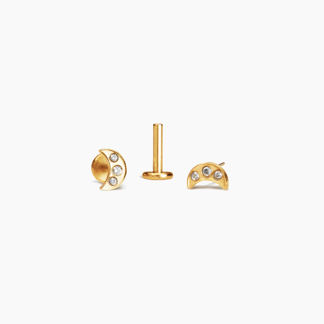Crescent Moon Stud Earrings