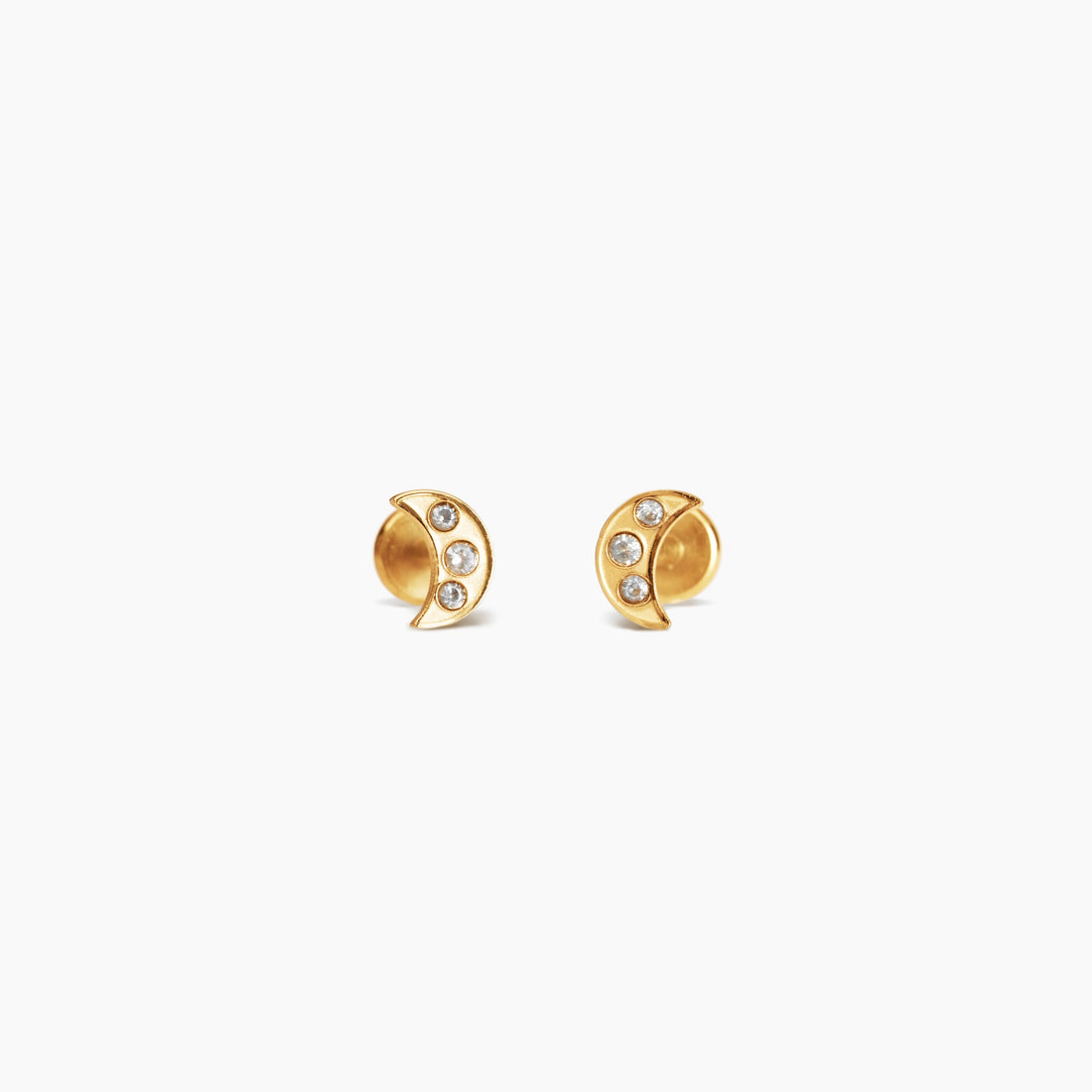 Crescent Moon Stud Earrings