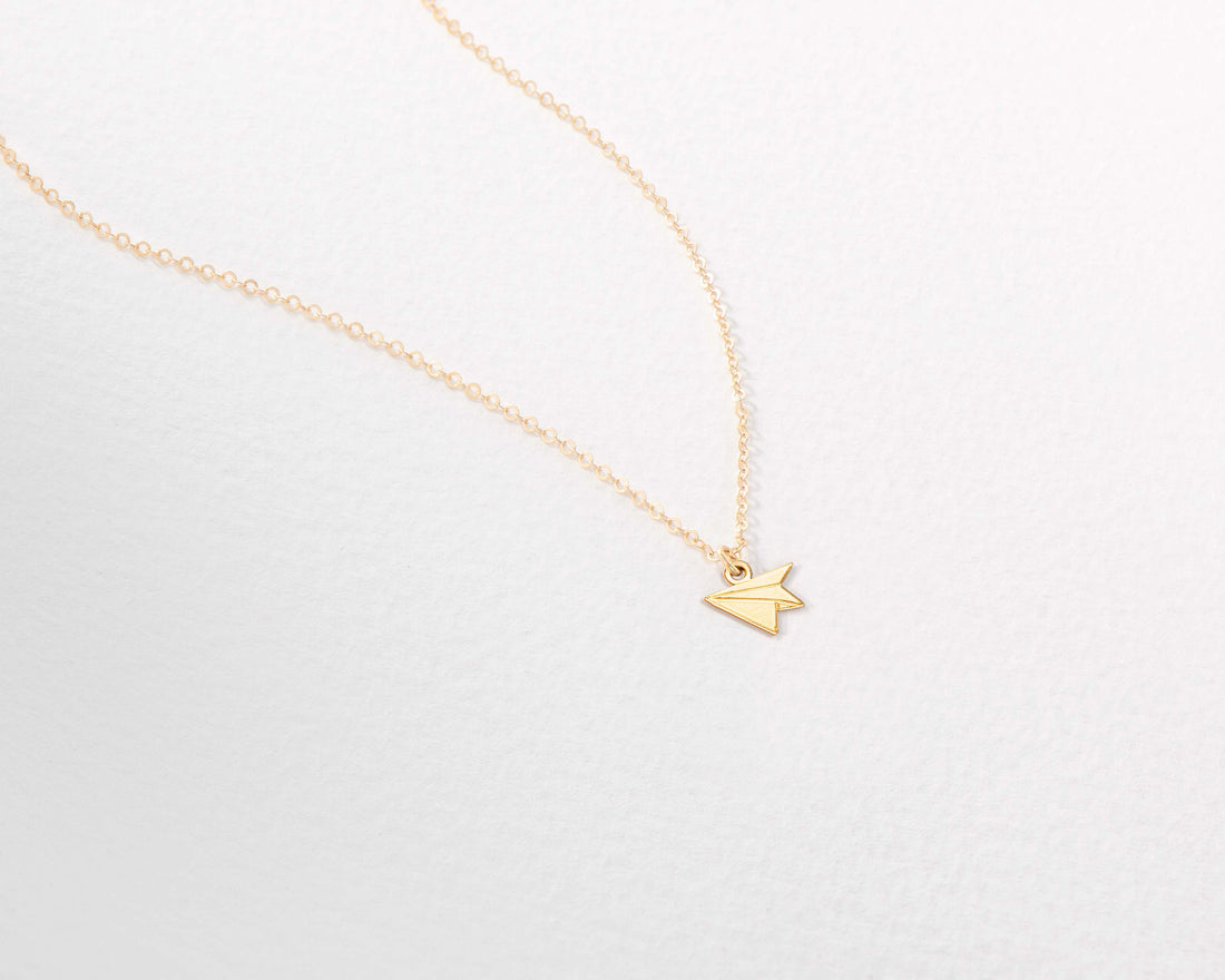 Paper Airplane Pendant Necklace