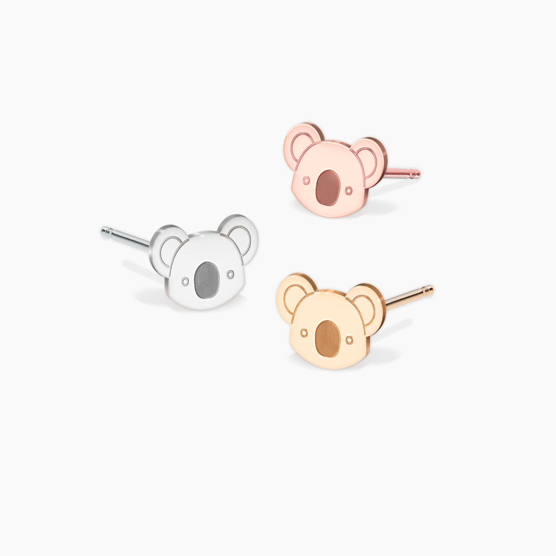 Koala Head Stud Earrings