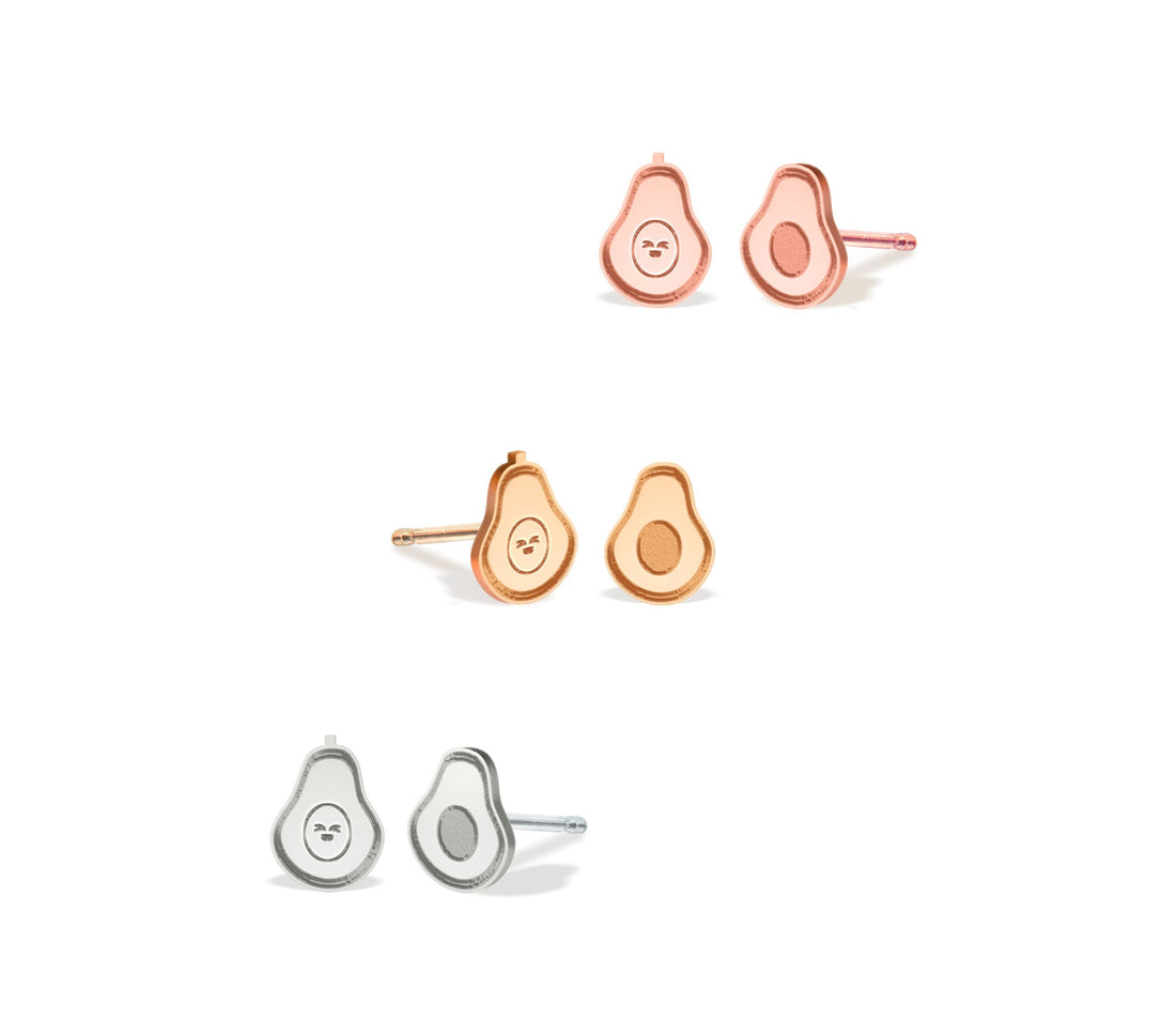 Avocado Stud Earrings Gold