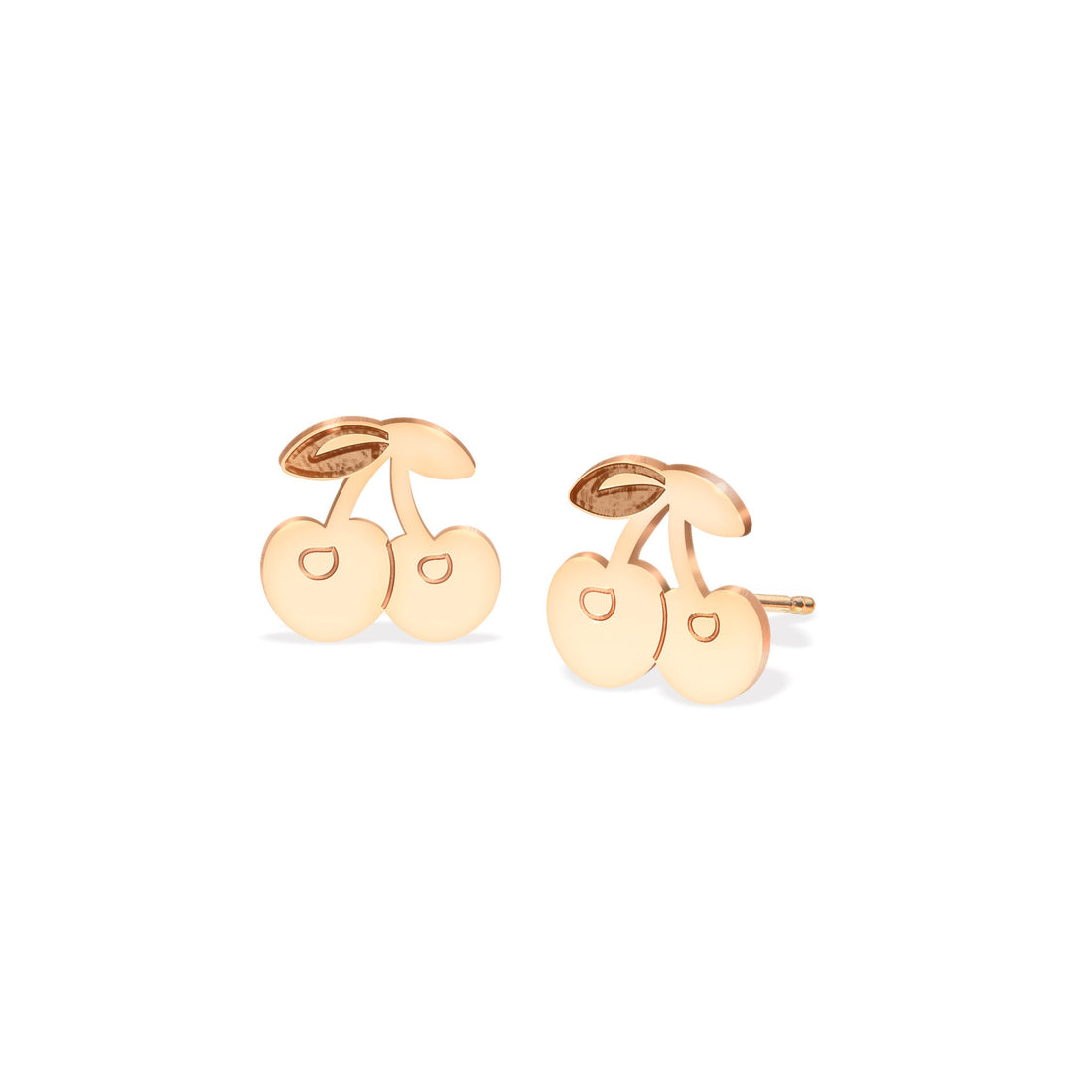 Cherry Gold Stud Earrings
